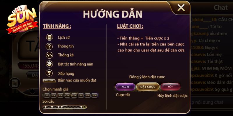 Ảnh tài xỉu Sunwin mô tả về thể lệ tham gia